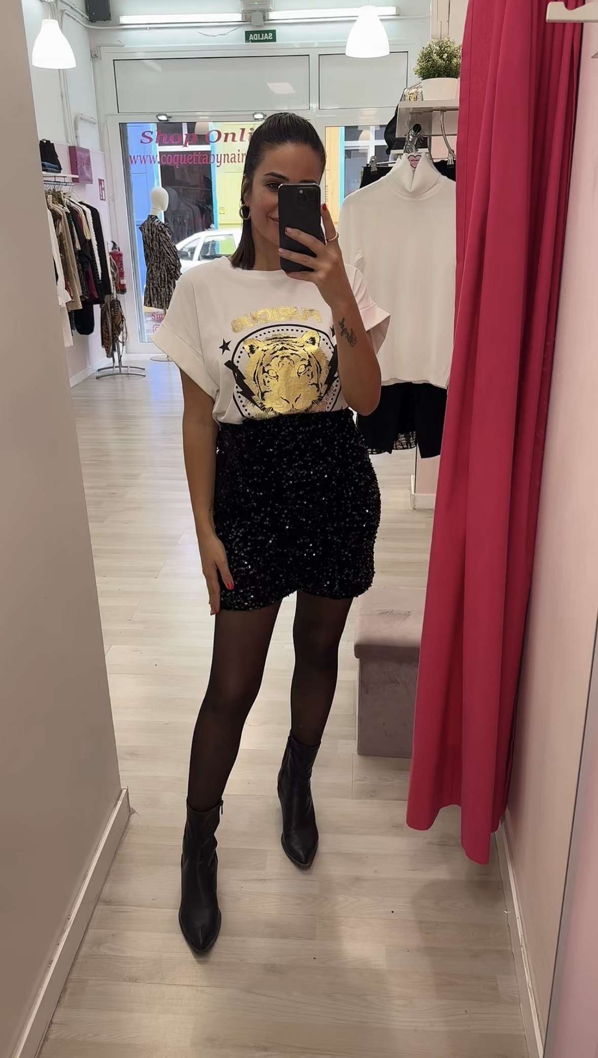 Falda terciopelo lentejuelas